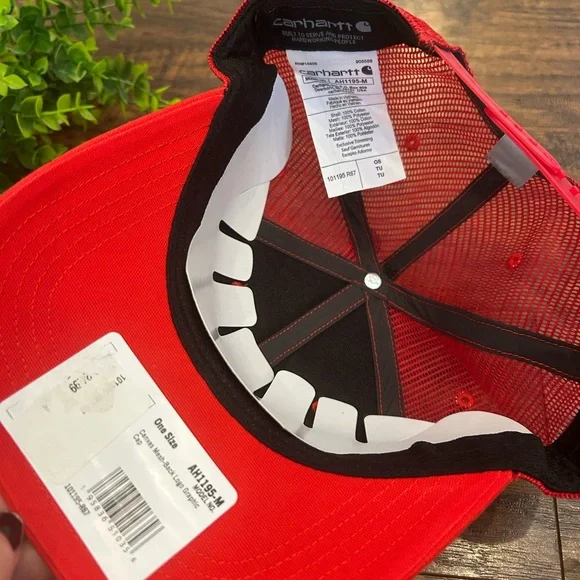 NWT 🍃 CARHARTT Unisex Trucker Hat / Baseball Cap Red Navy Blue Mens Womens - Picture 4 of 4